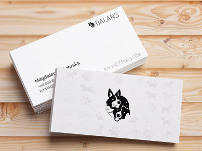 Balans - dog training school - branding balance branding business card design mockup