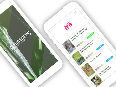 Gardeners - shopping app app branding design flat garden lettering type typography ui ux vector web