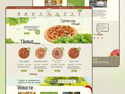 EcoPizza Delivery Website Design UI delivery food ui ui design user interface web design website