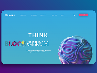 Noxium Blockchain Network Concept UI blockchain crypto ui ux web design