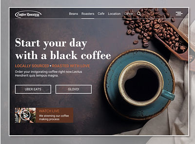 Black Coffee Web UI Design branding design graphic design layout ui ui design ui page uiux ux web webpage