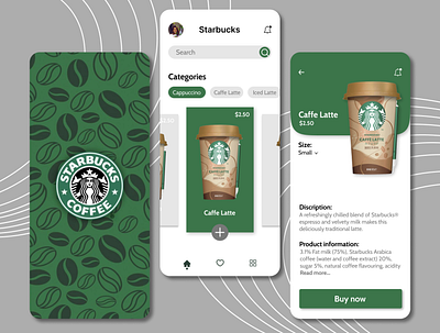 Starbucks UI Design branding design graphic design illustration layout ui uiux ux