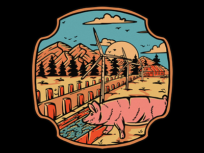 pig farm emblem logo