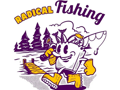 Radical Fishing branding design graphic design illustration logo motion graphics typography vector