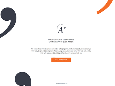 Made By Apostrophe art direction graphic design landing page logo design typography web design