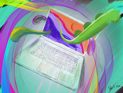 In the Zone art artwork computer laptop nft sketch