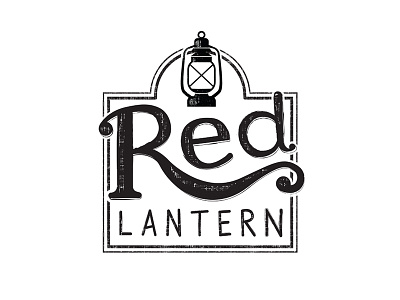 Red Lantern Logo hand lettering lantern rustic texture