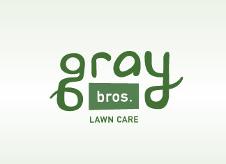 Gray Bros. logo custom type grass green lawn care logo