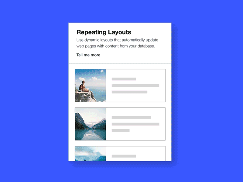 Repeating Layouts for Wix Code diving repeaters repeating layouts scroll web design wix code