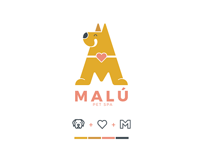 Malu Pet Spa branding design dog dogs heart identity logo logotype design love mark