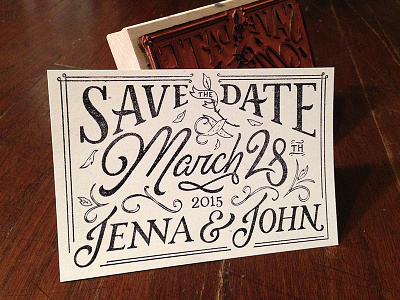 Save The Date Stamp! hand lettering ligature save the date stamp swash