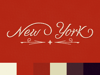 New York badge do elegant hand made lettering new york script texture type typography work