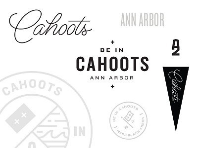 Cahoots a2 ann arbor badge banner lettering mark script seal type typography