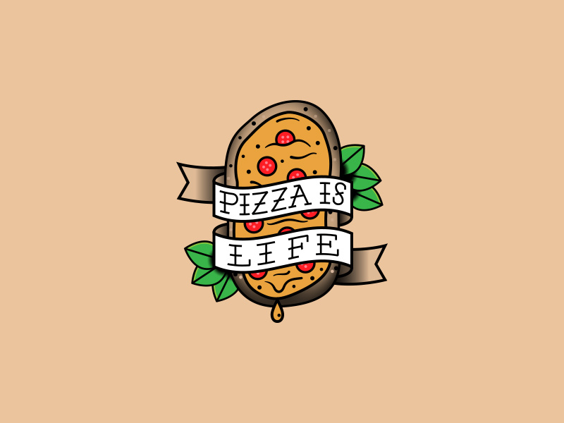Tatt'd Up pinsa pepperoni cheesy basil traditional pizza is life pizza tattoo