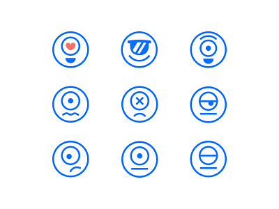 Mighty-Mojis brand branding cool emoji emojis frazzled happy heart mark smile