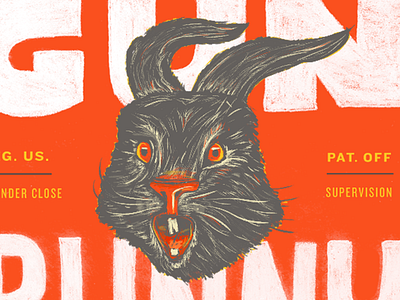 Gun Bunny Illo beer bunny can design focus lab gun illustration savannah service brewing terrifying