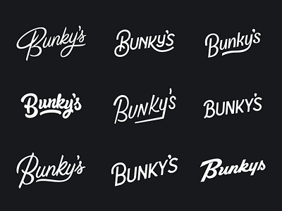 Bunkys Logotypes bunkys elephant hand lettering logo logotype logotypes script sketch swashy type typography