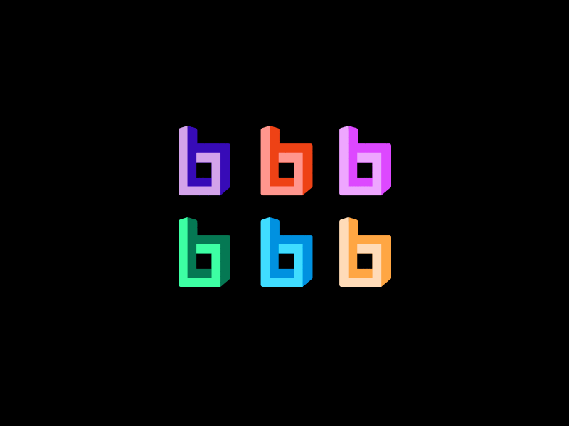 b animation b branding colors geometry gif identity impossible mark