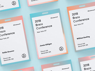 Conference Pass 2018 branding conference focus lab holographic monogram pass script system