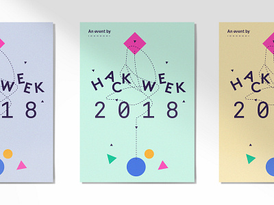 Posters 2018 brand branding dash focuslab hack week icons identity language logo poster shapes