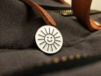 Out of Focus: Pins black brand branding design focuslab monoline pin retreat smile sun swag white
