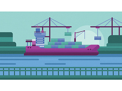Cargo Ship - Apikatri adobe apikatri cargo cargoships concept containers expedition illustration illustrator landscape like love package sea ship simple sisiimaji truck vector