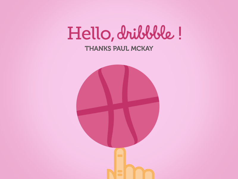 Hello, dribble! animation debut first shot gif hello invite motion graphics pink thanks