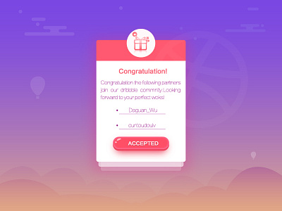 dribbble,shot,congratualtion,welcome,invite congratualtion