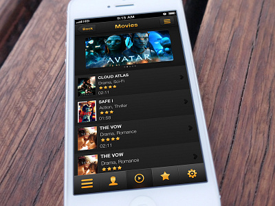 Movies App UI app ui dark ui ios app movies