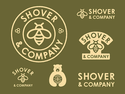 Shover & Co Logo Marks bee branding design honey illustration logo