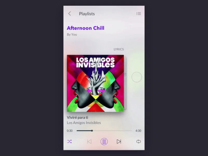 Music Player - Lyrics Interaction interaction mobile music app principle ui design