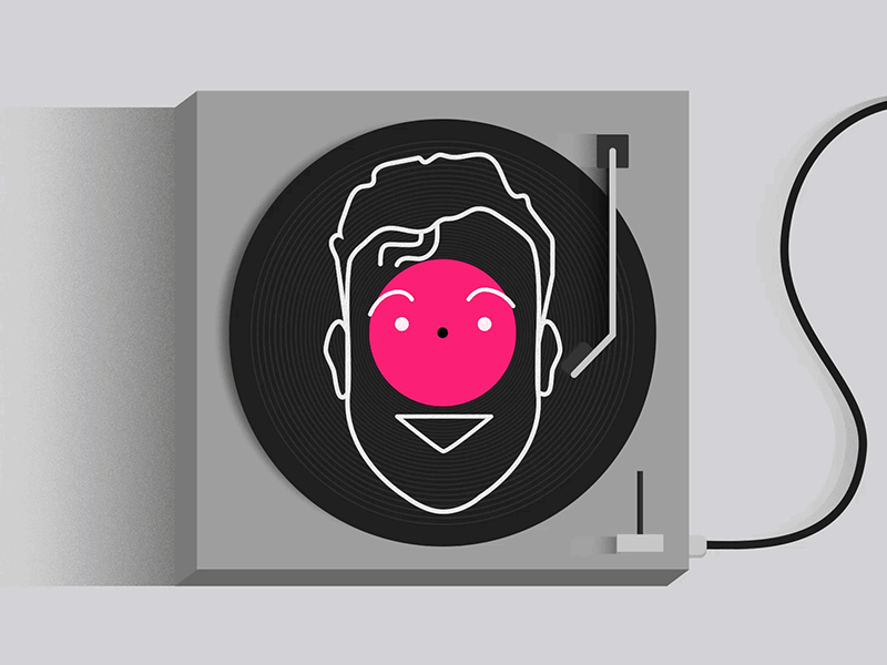 Vinyl Portrait animation deck decks dj gif illustration pioneer technics vinyl