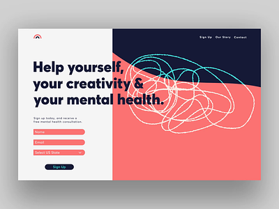 Mental Health Sign Up animation dailyui dailyui 001 mental mental health ui uidesign web web design