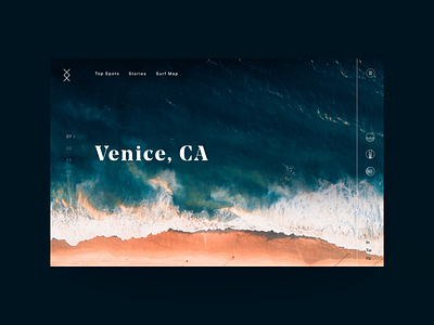 Surf Location Forecast Landing Page adobe after effects animation california design gif malibu product surf surfing typography ui ui daily ui ux ux web page