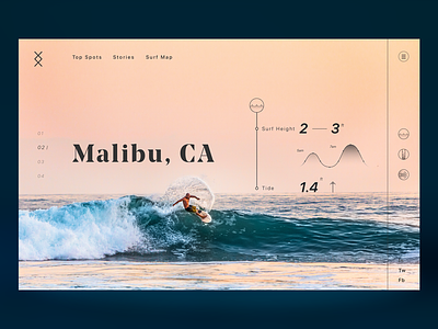 Surf Location WebPage dailyui dailyui 004 design graphicdesign ocean product sea surf surfing typography ui ui ux ui 100 water waves web webdesign