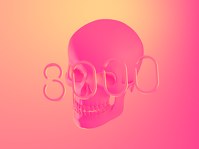 3000 YouTube Subscribers! Thanks 3000subscribers 3d after c4d design dribbble effects gfx gif skull youtube