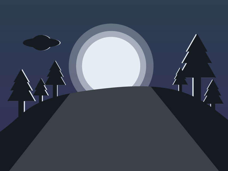Aliens ship silhouette moonlight