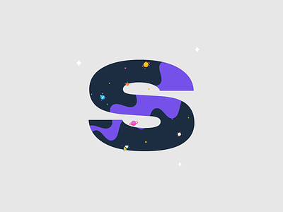 S - SPACE 36 days 36days adobe 36days r 36days s 36daysoftype 36daysoftype06 after affects contest illustration r r rainbow s s space space stars