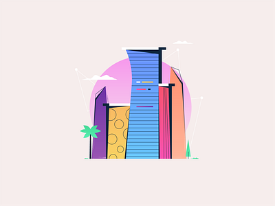 MIAMI 🌞🌇 🌴 beach buildings city clouds heat hot miami miami city palmtree sun tree vibes