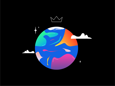 FLOWTUTS PLANET 🌍🌎🌏 after effects animation branding clouds crown design dribbble earth flowtuts illustration illustrator motion planet stars vector