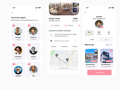 real estate app screen design figma real estate app ui user experience user interface ux ui design xd