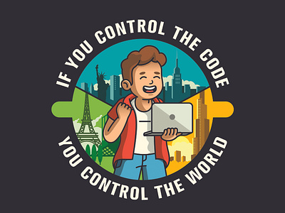 Programmer T-shirt|if you control the code you control the world branding developer developer t-shirt graphic design illustration programmer programmer t-shirt software engineer t-shirt