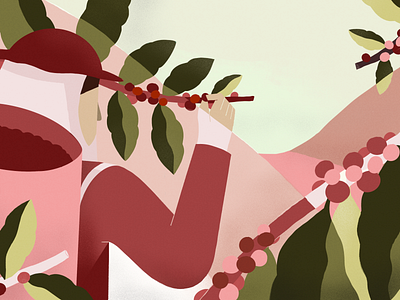 Coffee Farm design flat illustration minimal web