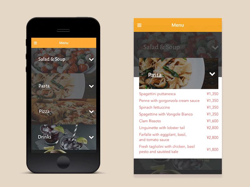 Daily UI #043: Food and Drink Menu