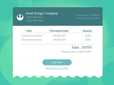 Daily UI #046: Invoice