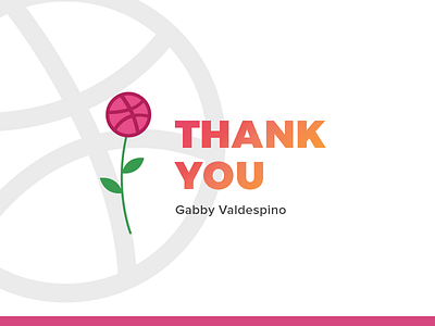 Thank you! Gabby dribbble flower invite thank you gabby thanks thanq