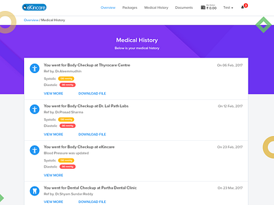 Medical History - Web page