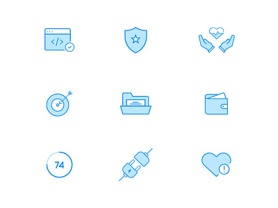 Icons Set app ekincare health healthy icons technology web