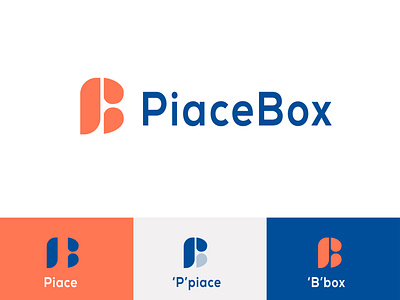 PiaceBox logo - PB monogram - PB logo design