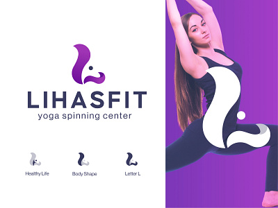 Lihasfit logo - yoga monogram - yoga logo design